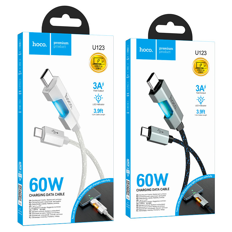 Cable Type-C to Type-C “U123 Regent” PD 60W fast charge