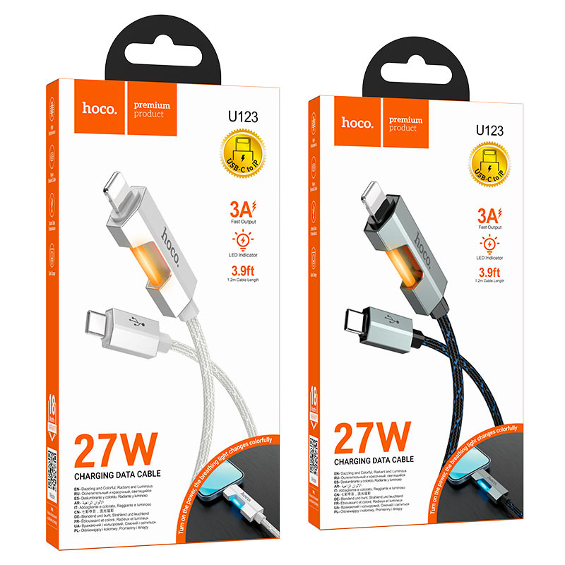 Cable Type-C to iP “U123 Regent” PD 27W fast charge