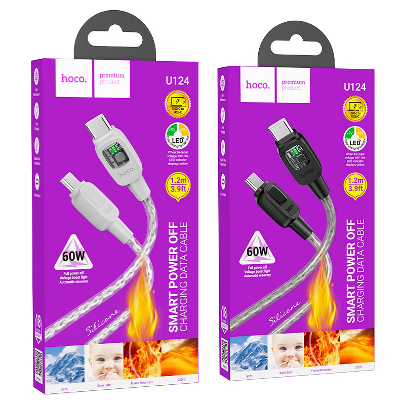 Cable Type-C to Type-C “U124 Stone” PD 60W fast charge