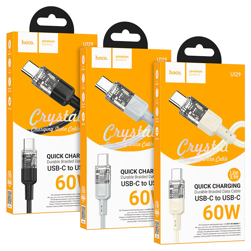 Cable Type-C to Type-C “U129 Spirit” PD 60W fast charge