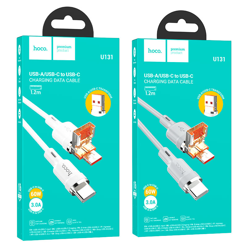 Cable USB / Type-C to Type-C “U131 Afortunado” PD 60W