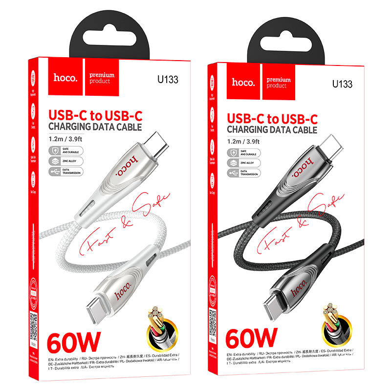 Cable Type-C to Type-C “U133 Monte” PD 60W fast charge