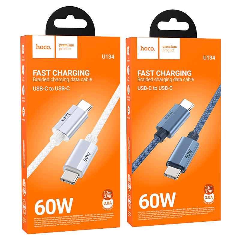 Cable Type-C to Type-C “U134 Primero” PD 60W fast charge