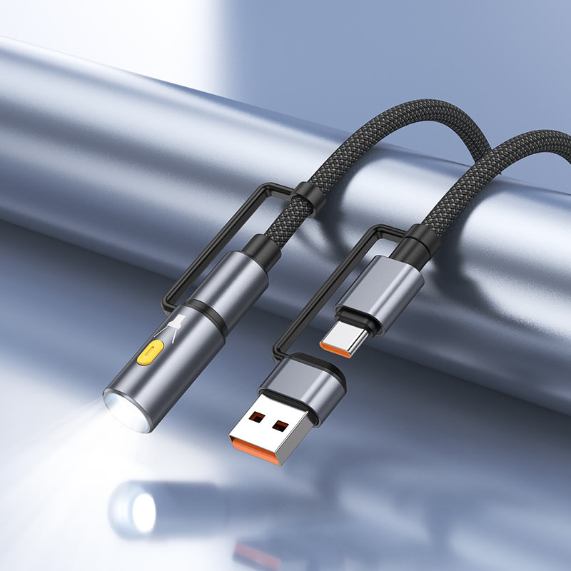 Cable Type-C / USB to Type-C / LED flashlight “U138” 60W