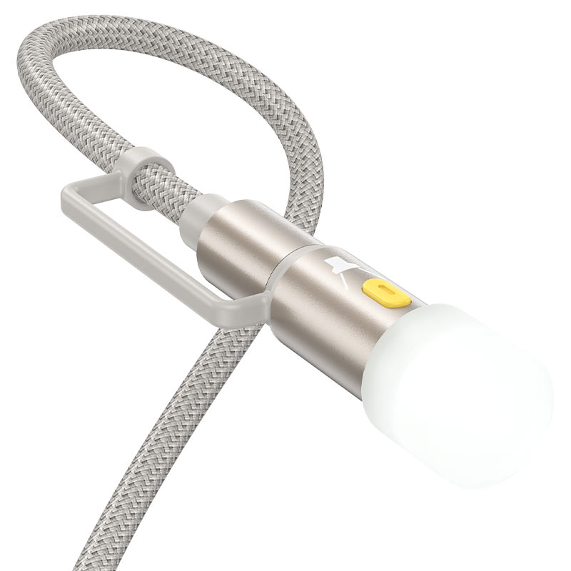 Cable Type-C / iP to Type-C / LED flashlight “U138” 60W