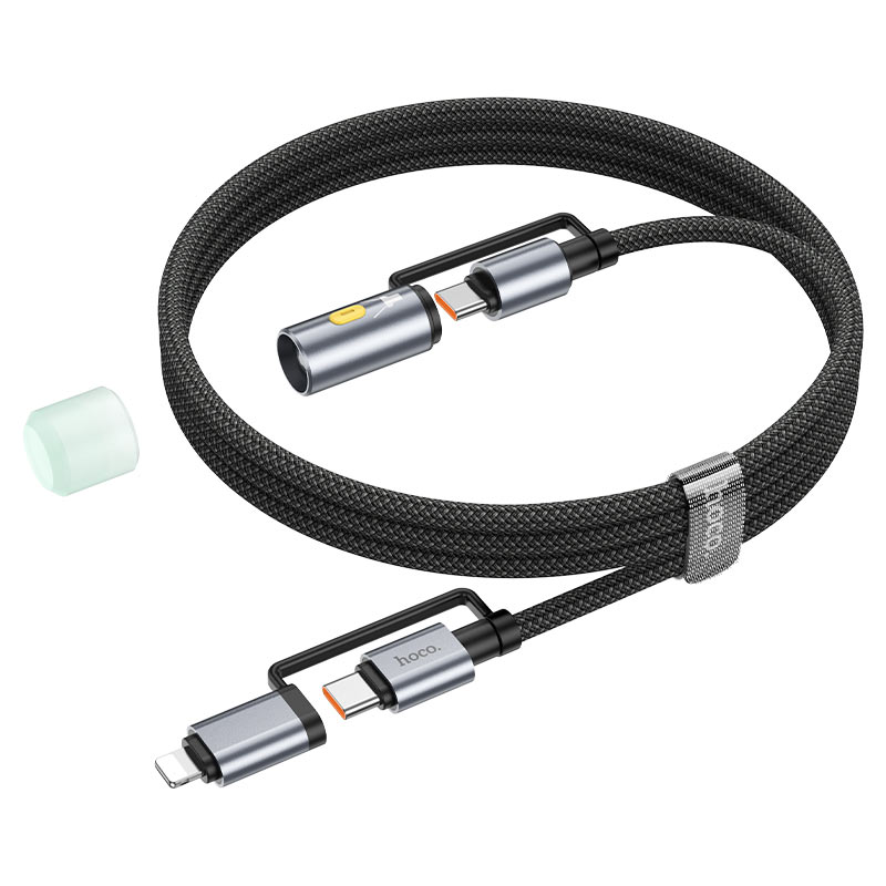 Cable Type-C / iP to Type-C / LED flashlight “U138” 60W