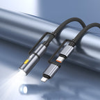 Cable Type-C / iP to Type-C / LED flashlight “U138” 60W