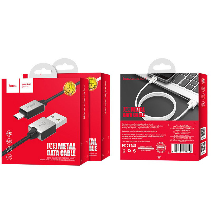 Charging cable USB to Micro-USB «U49 Refined steel» data sync