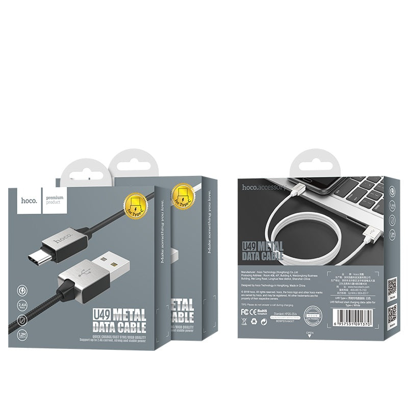 Charging cable USB to Type-C «U49 Refined steel» data sync