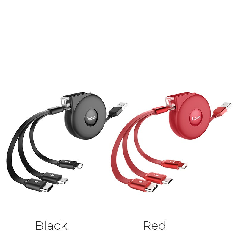 Cable USB to Lightning Micro-USB Type-C «U50» 3-in-1 charging wire