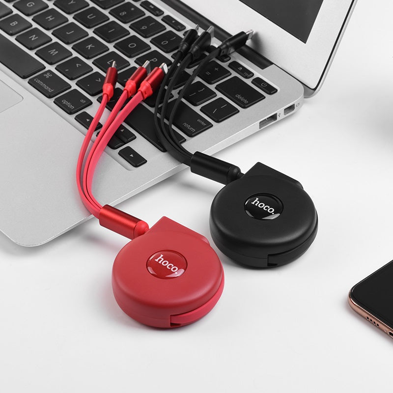 Cable USB to Lightning Micro-USB Type-C «U50» 3-in-1 charging wire