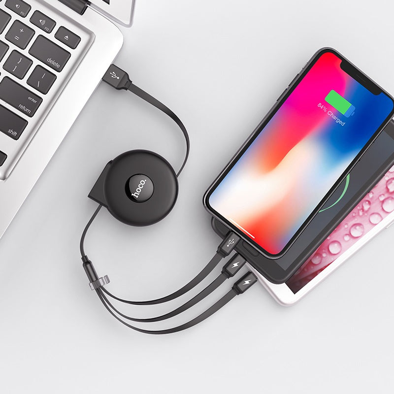 Cable USB to Lightning Micro-USB Type-C «U50» 3-in-1 charging wire