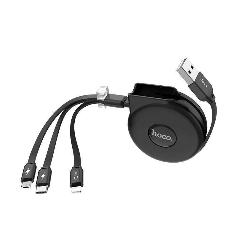 Cable USB to Lightning Micro-USB Type-C «U50» 3-in-1 charging wire