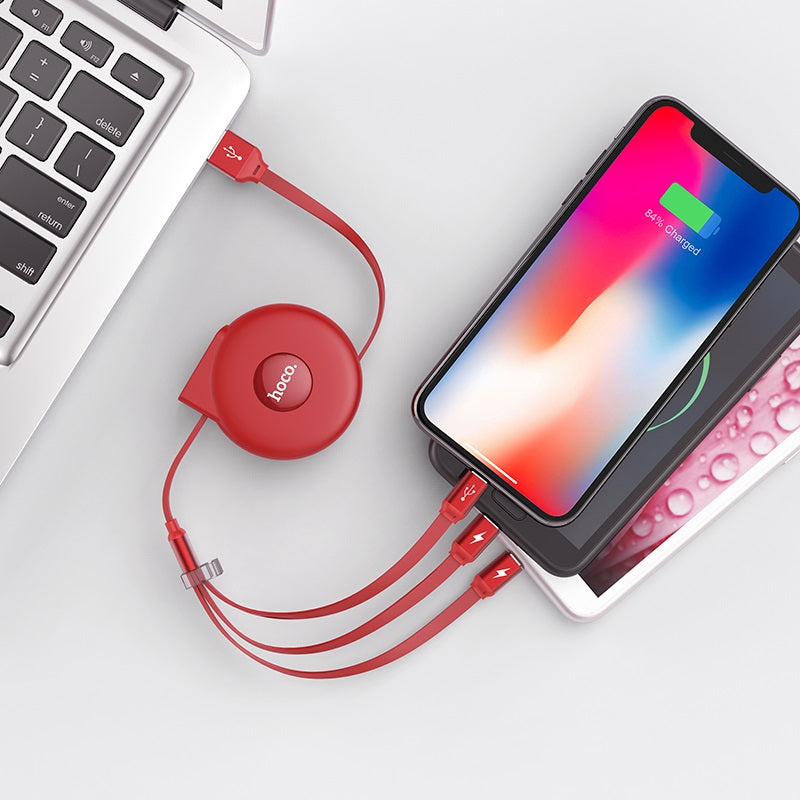 Cable USB to Lightning Micro-USB Type-C «U50» 3-in-1 charging wire