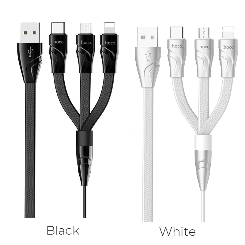 Cable USB to Lightning Micro-USB Type-C «U57 3-in-1 Twisting» 3-in-1 charging wire