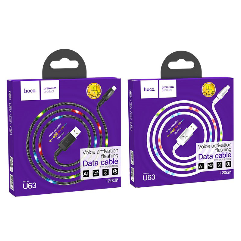Cable USB to Micro-USB “U63 Spirit” charging data sync with backlight