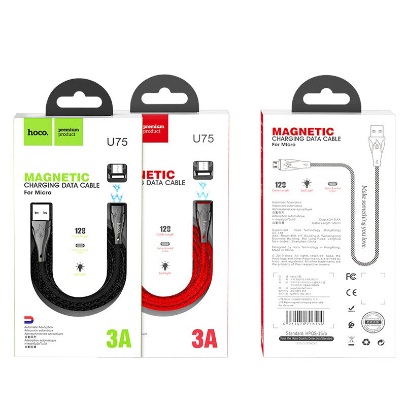 Cable USB to Micro-USB “U75 Blaze” magnetic charging data sync