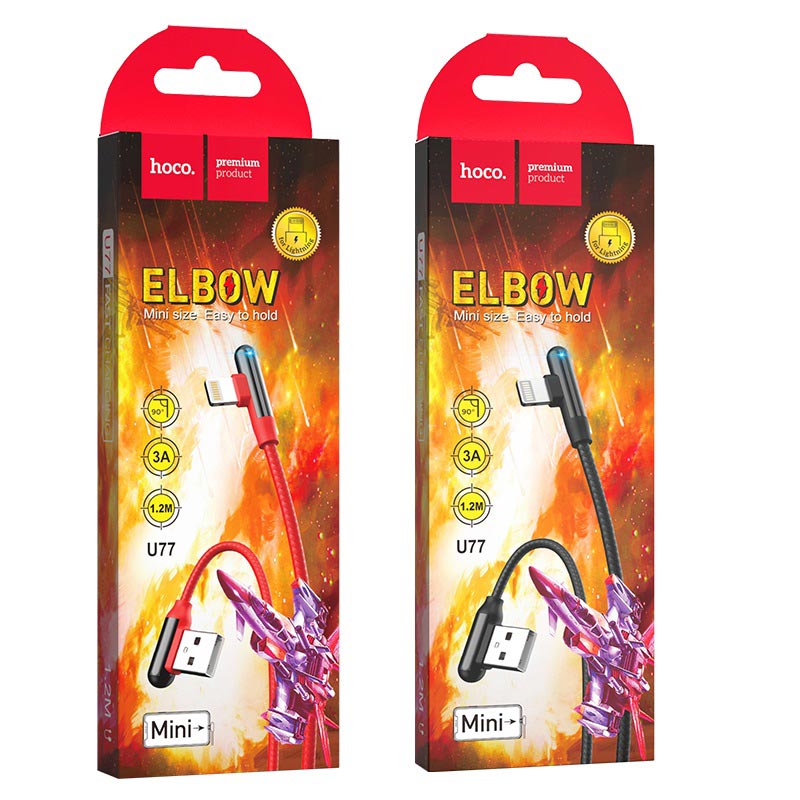 Cable USB to Lightning “U77 Excellent elbow”charging data sync