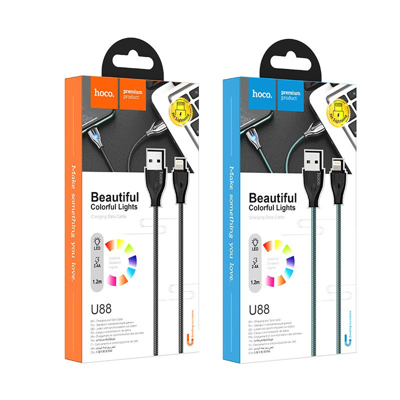 Cable USB to Lightning “U88 Amazing colors” charging data sync