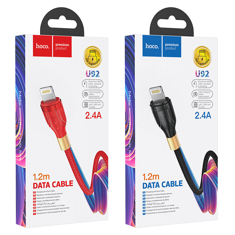Cable USB to Lightning “U92 Gold collar” charging data sync