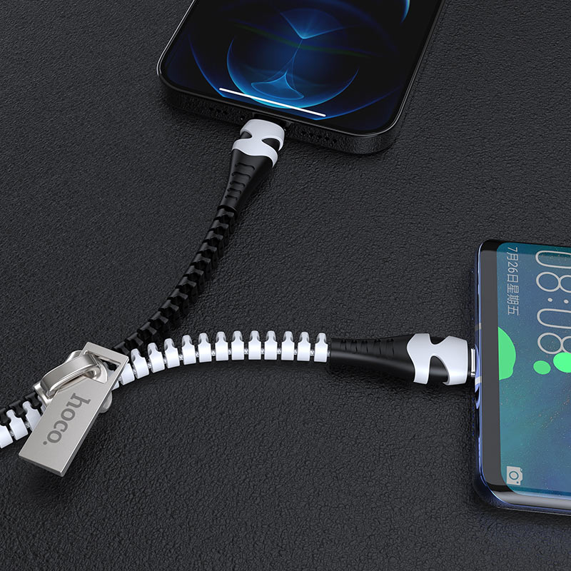 Cable 2-in-1 USB to Lightning / Type-C “U97 Zipper”