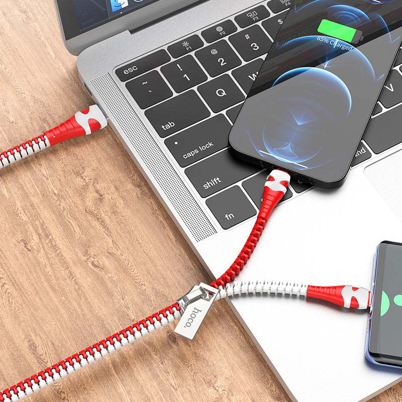 Cable 2-in-1 USB to Lightning / Type-C “U97 Zipper”