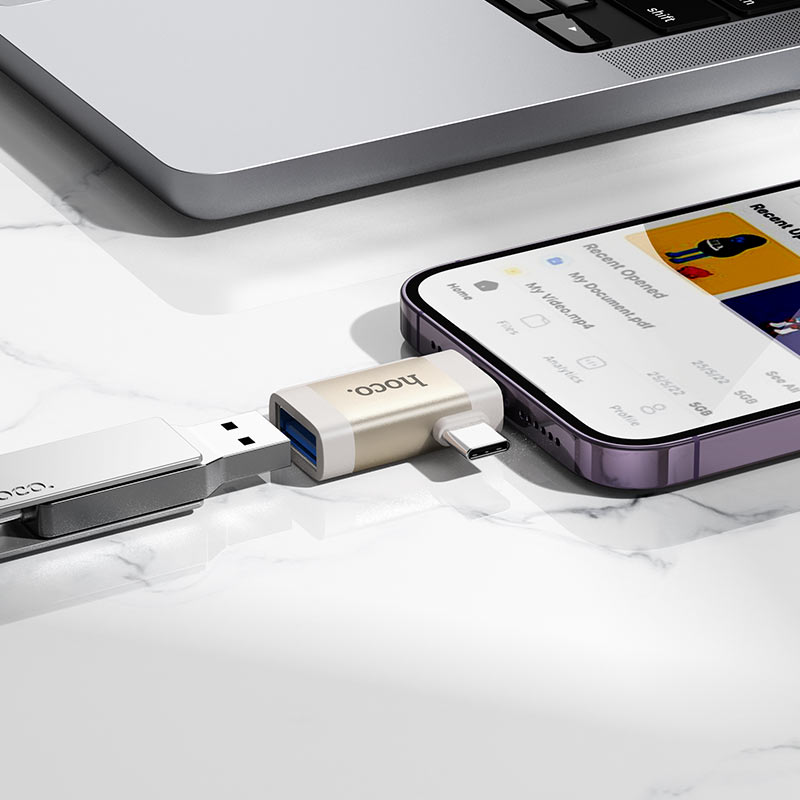 Adapter for Lightning and Type-C to USB-A “UA31F”