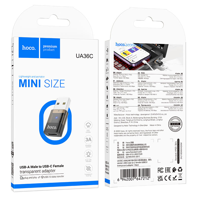 Adapter USB-A to Type-C “UA36C”