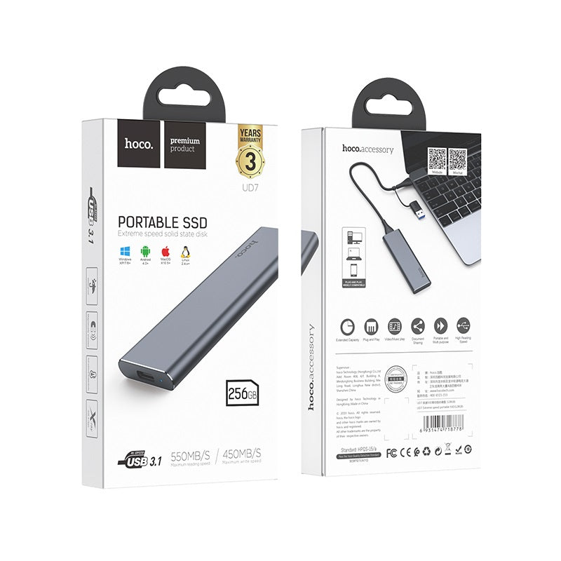 Portable SSD “UD7 Extreme speed” USB & Type-C 3.1 Gen2