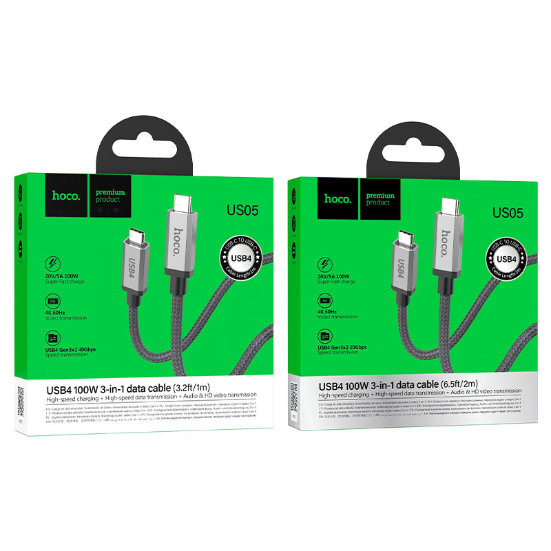 Cable Type-C to Type-C “US05” USB4 100W