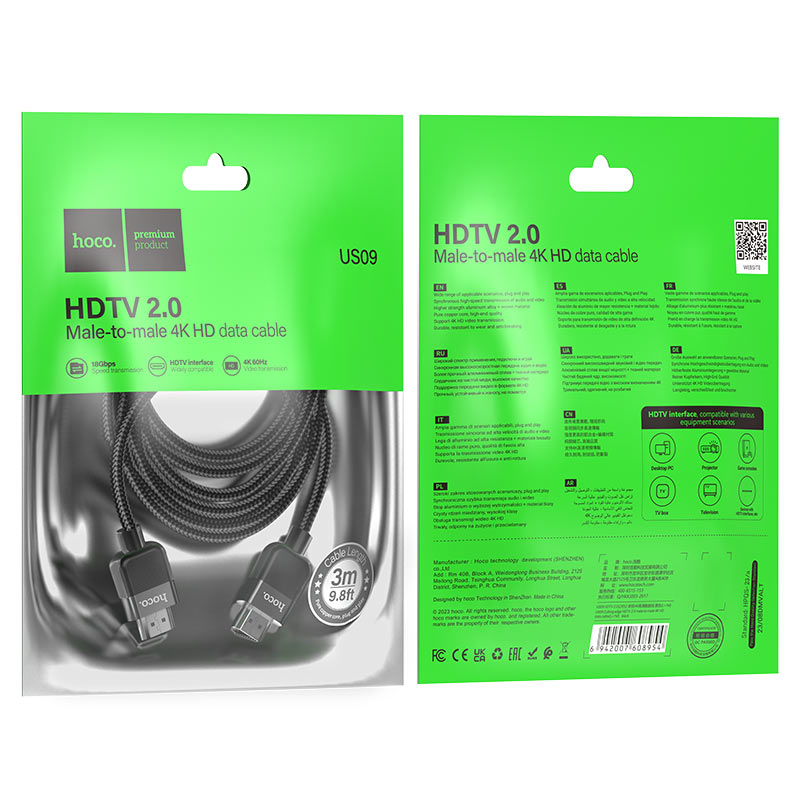 Cable HDTV to HDTV “US09 Cutting-edge” 4K