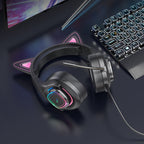 Headphones “W107 Cute cat” gaming headset