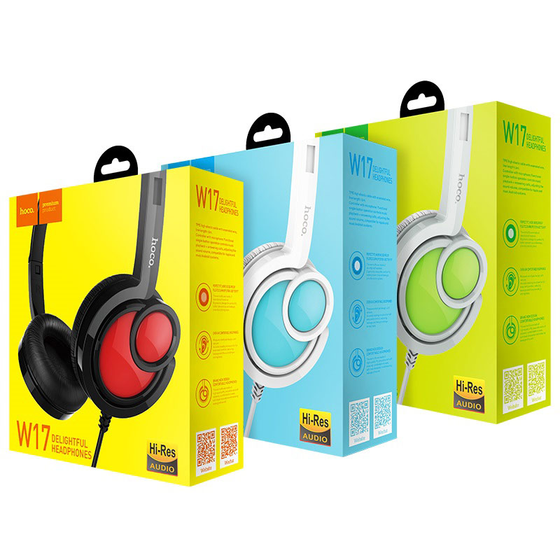 Wired headphones “W17 Delightful” with mic adjustable head beam