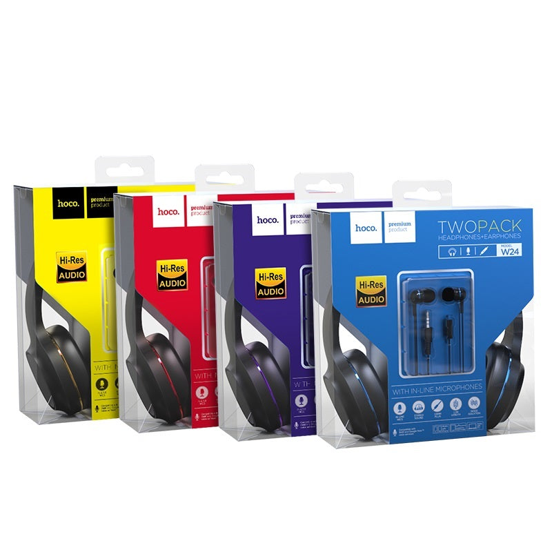 Headphones “W24 Enlighten” wired with mic set with earphones