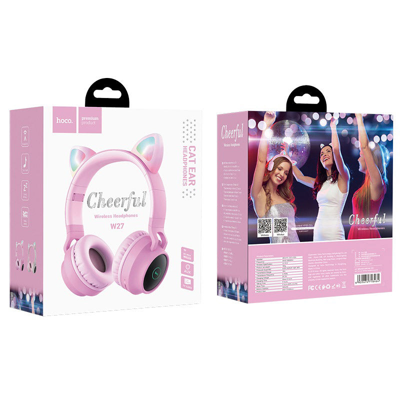 Headphones “W27 Cat ear” wireless wired
