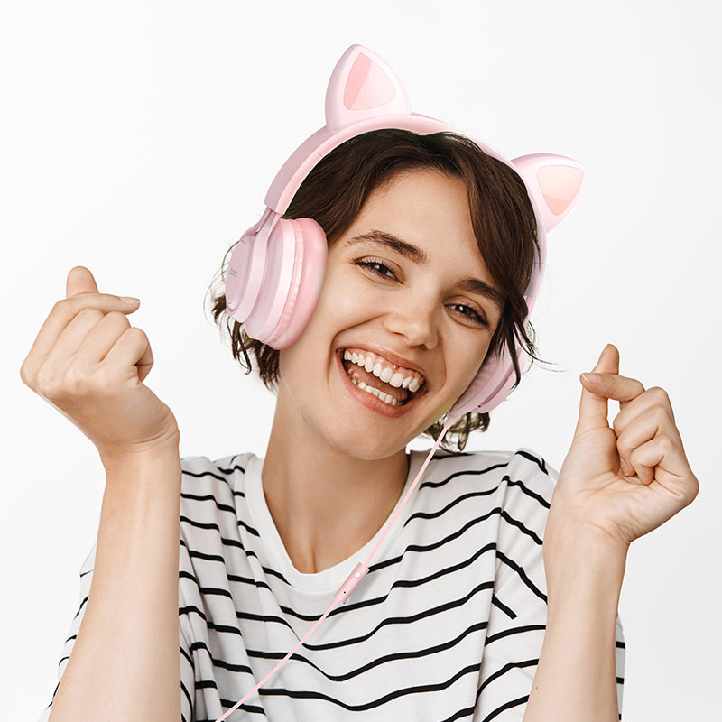 Headphones “W36 Cat ear” with mic