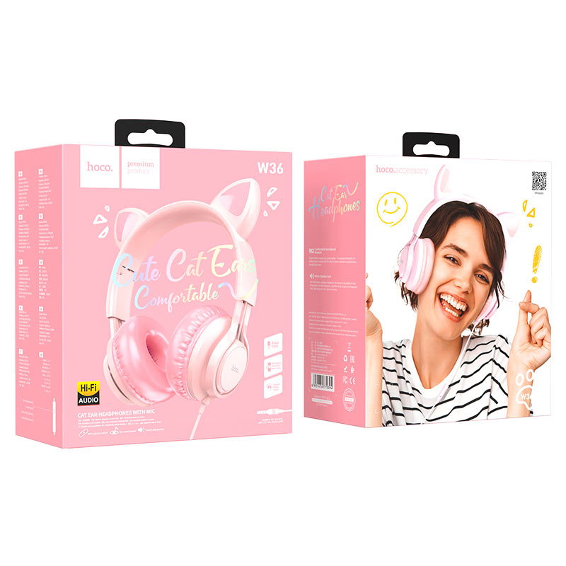 Headphones “W36 Cat ear” with mic