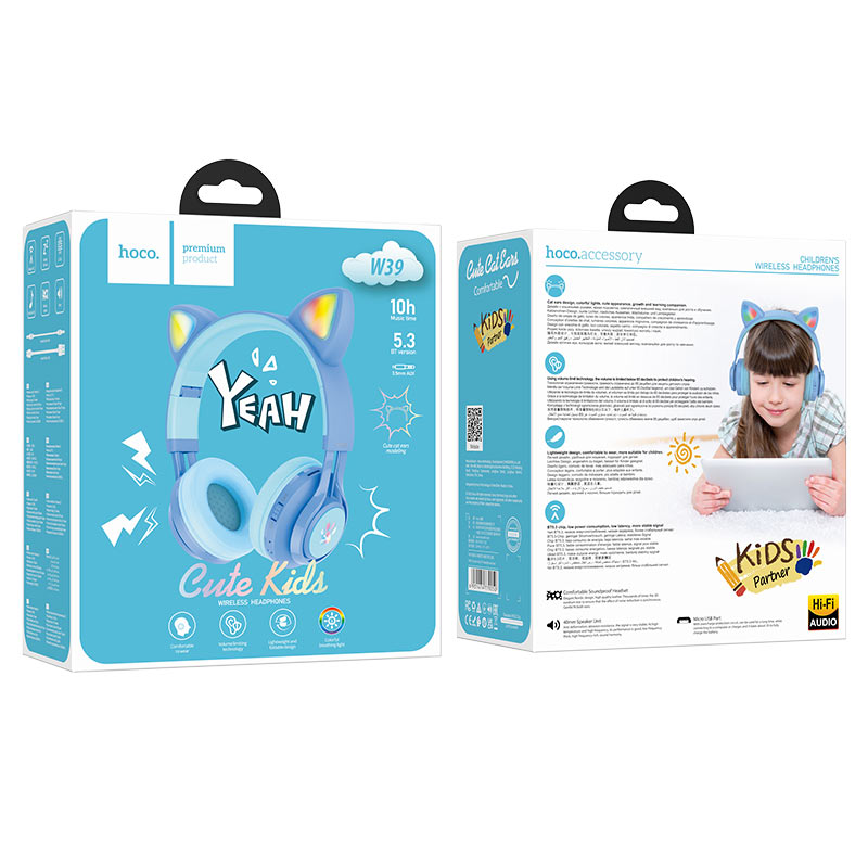 Wireless headphones “W39 Cat ear” for kids
