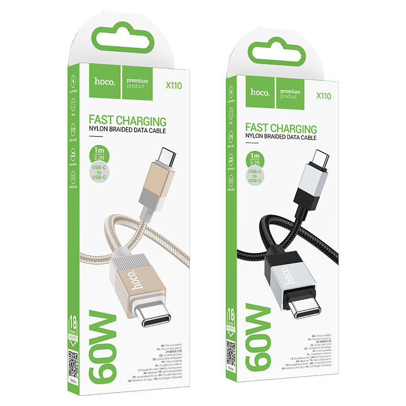 Cable Type-C to Type-C “X110 Honorific” PD 60W fast charge