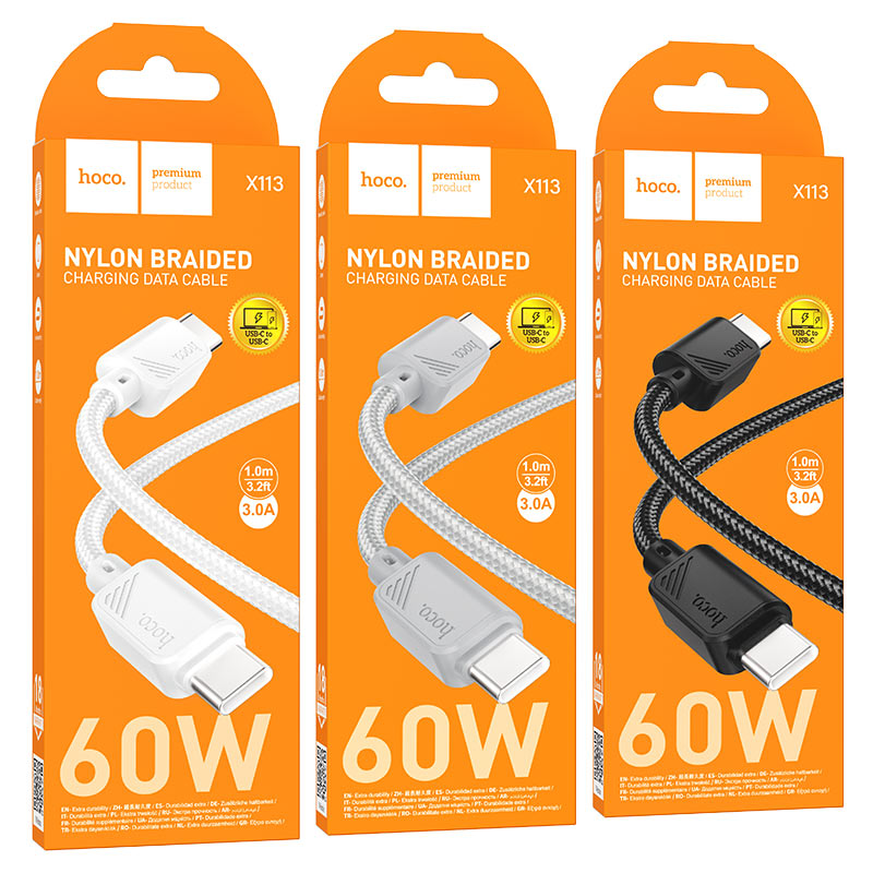 Cable Type-C to Type-C “X113 Beneficio” PD 60W fast charge