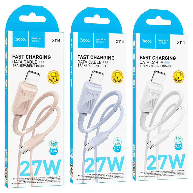 Cable Type-C to iP “X114 Energy” PD 27W fast charge