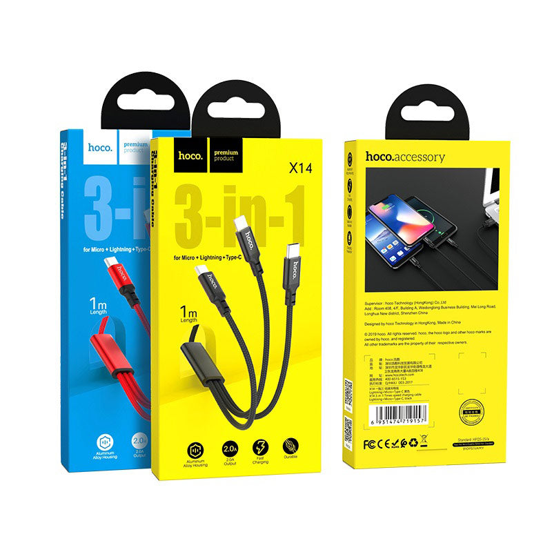 Cable 3-in-1 “X14 Times speed” for charging