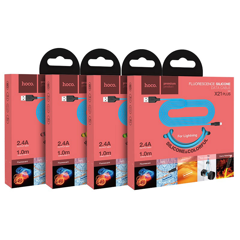 Cable USB to Lightning “X21 Plus fluorescent” charging data sync