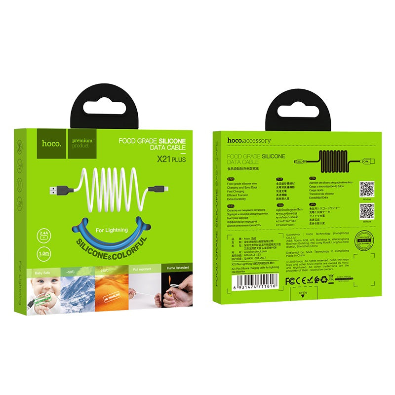 Cable USB to Lightning “X21 Plus” charging data sync 1m / 2m