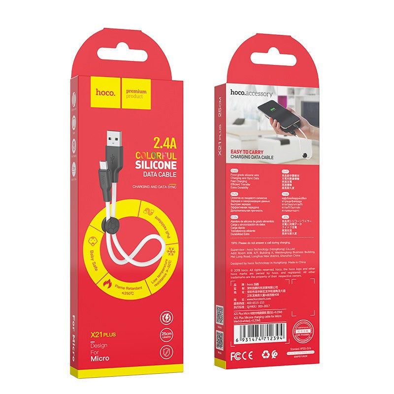 Cable USB to Micro-USB “X21 Plus” charging data sync 0.25m