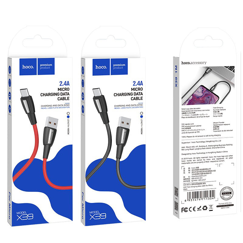 Cable USB to Micro-USB “X39 Titan” charging data sync