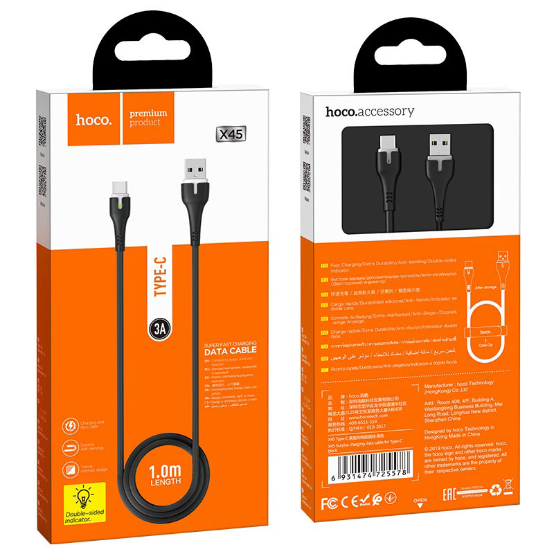 Cable USB to Type-C “X45 Surplus” charging data sync