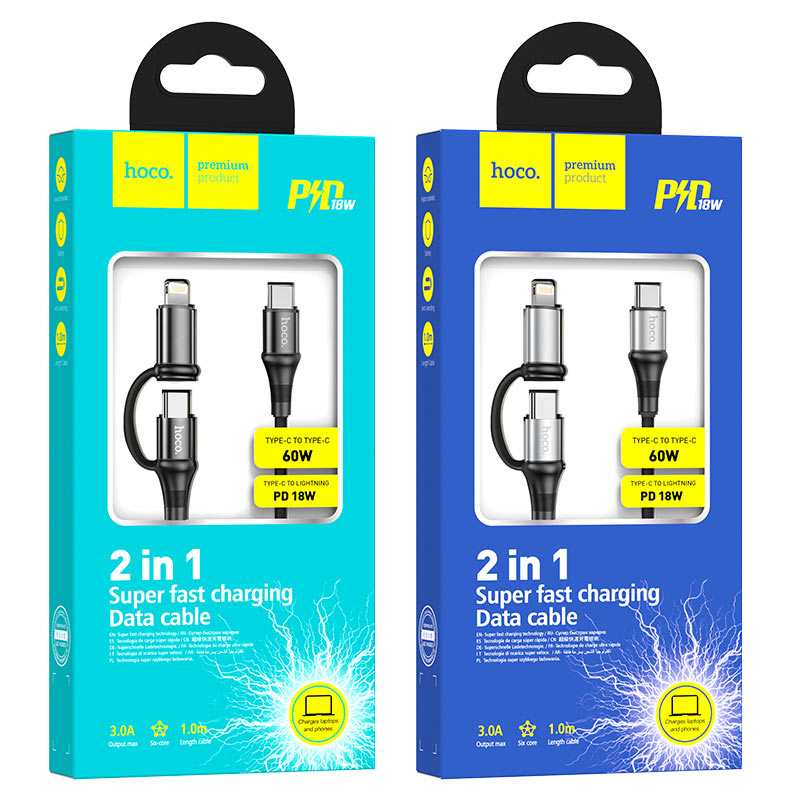 Cable 2-in-1 “X50 Exquisito PD” 60W charging data sync