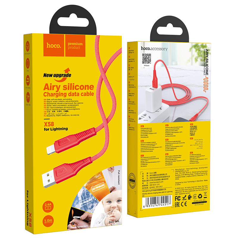 Cable USB to Lightning “X58 Airy” charging data sync