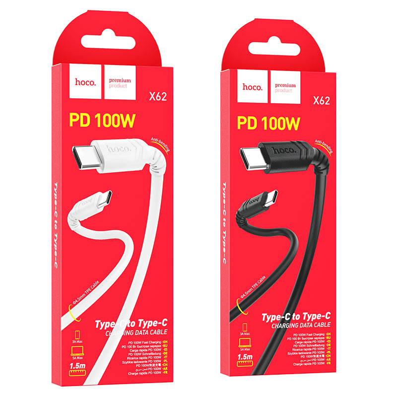 Cable Type-C to Type-C “X62 Fortune” 100W charging data sync